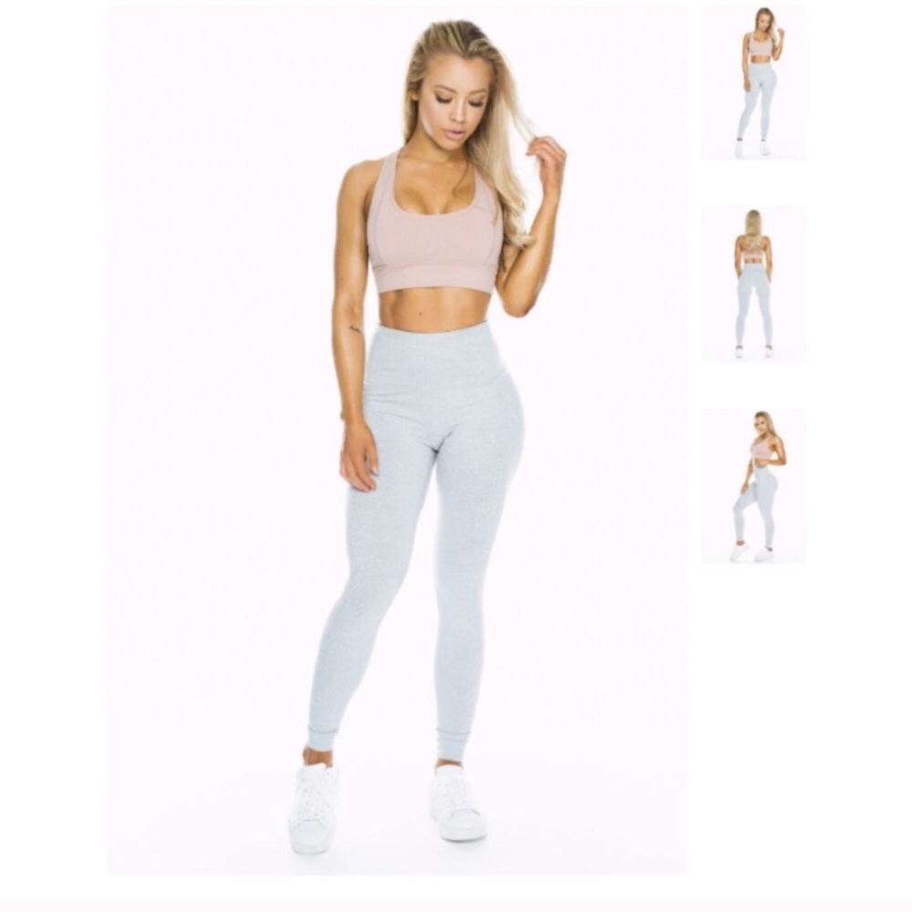 High Waisted Marble Grey Saski leggings
